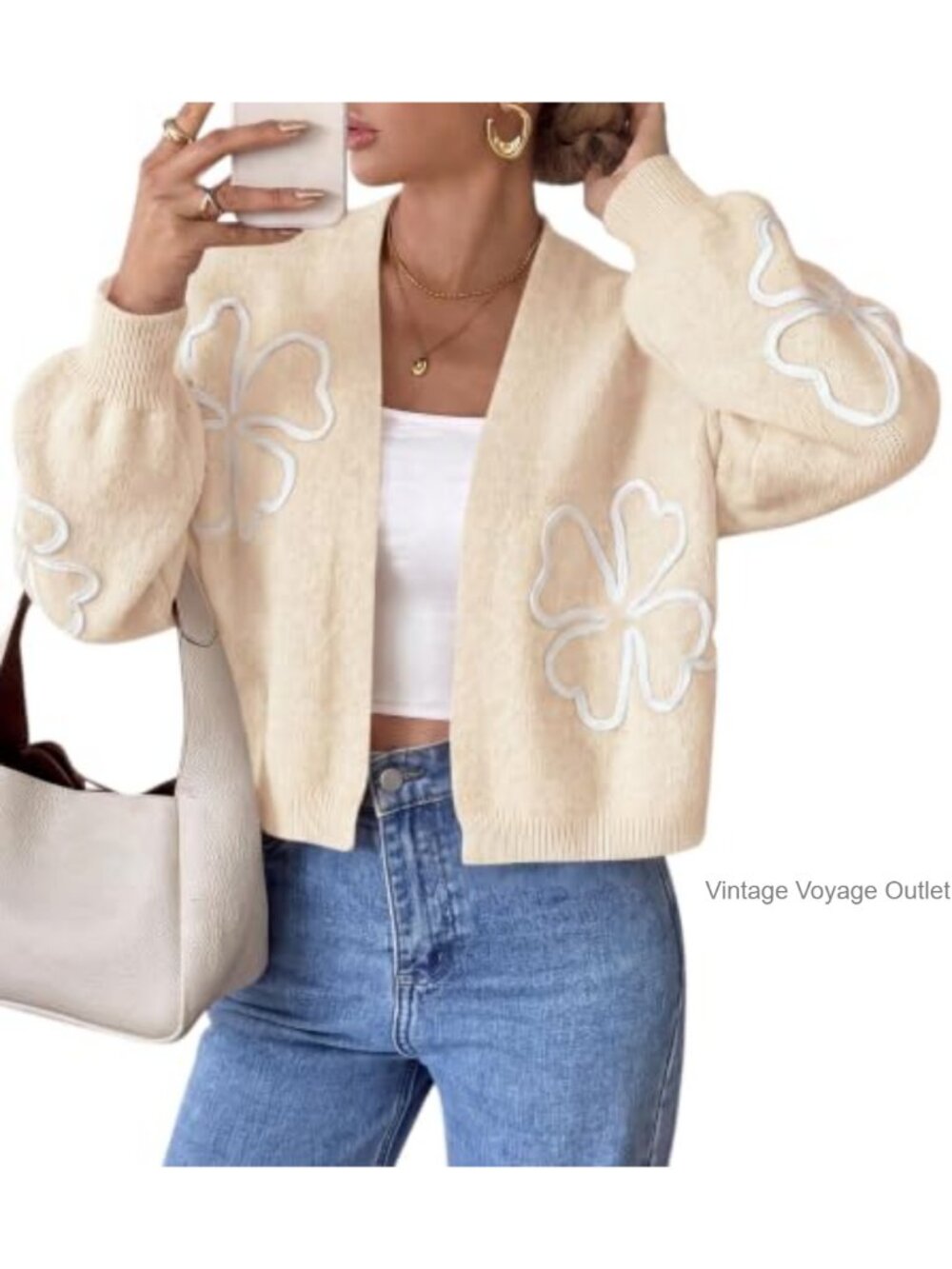 PRETTYGARDEN Floral Oversized Cardigan Sweater Trendy Fall Layer